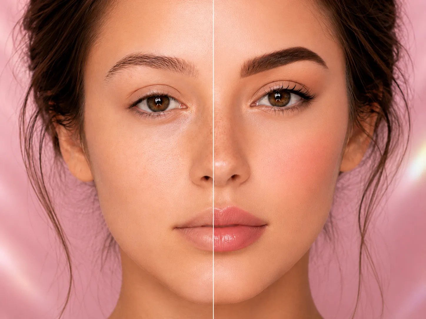 Permanent makeup correction before and after comparison